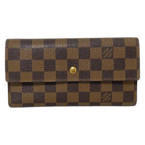 LOUIS VUITTON Porte Tresor International Ebene Damier Wallet bran470-101525